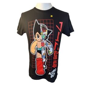 Astro‎ Boy Graphic T-Shirt Anime Manga Robot Black Size Small